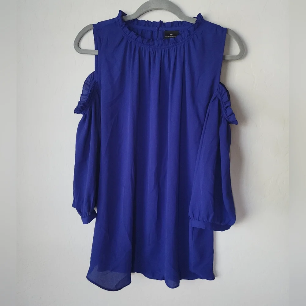 Worthington Cold Shoulder Long Sleeve Blouse Size XL - Picture 2 of 5